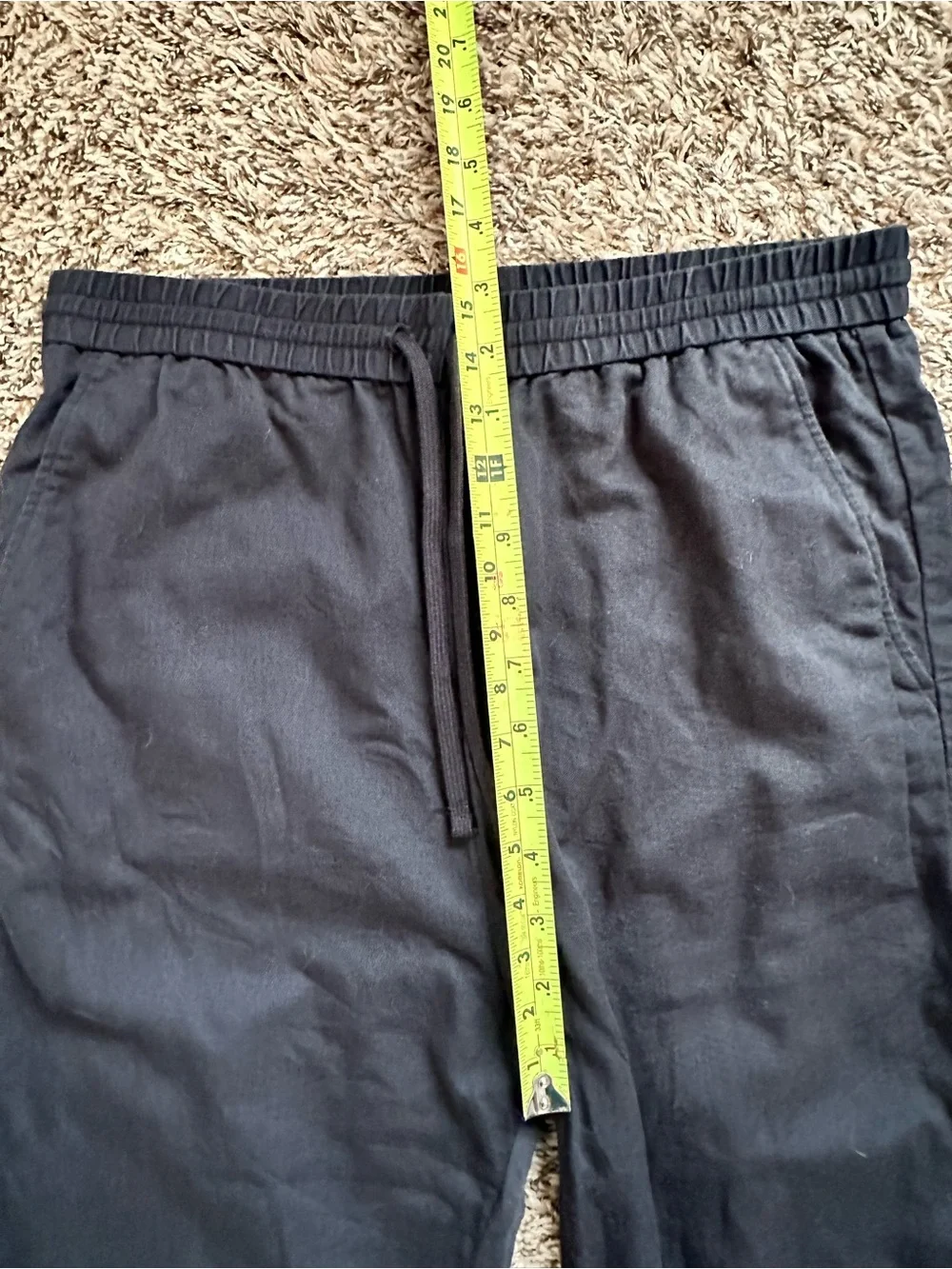 COS Women’s Black Linen Blend Drawstring Pull On Pants Size 10 Minimalist